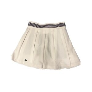 Lacoste Sport White Pleated Tennis Skirt Striped Waistband Women's 34 XS